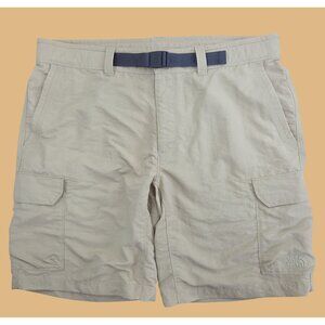 The North Face Mens Nylon Cargo Shorts 36 Khaki With Belt